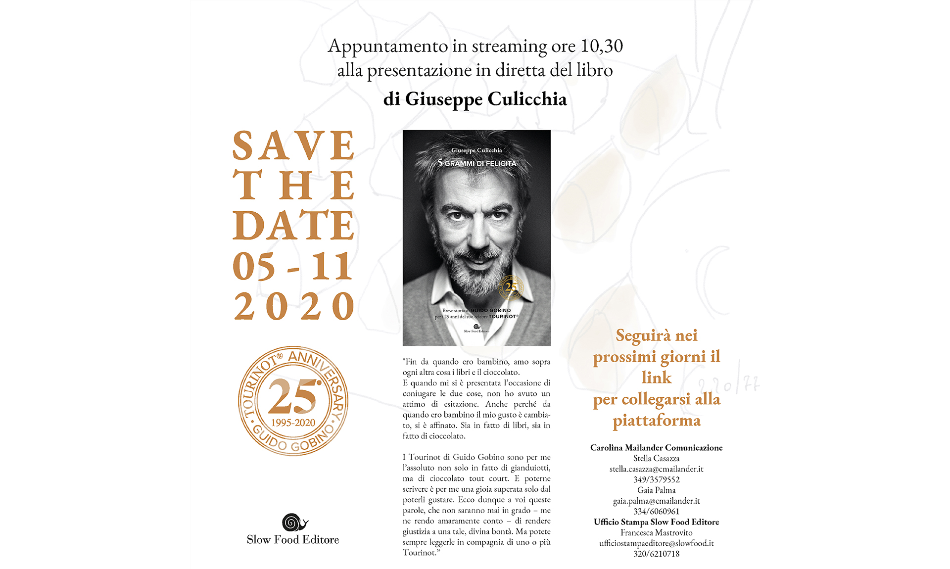 Materiali di presentazione per il lancio del libro