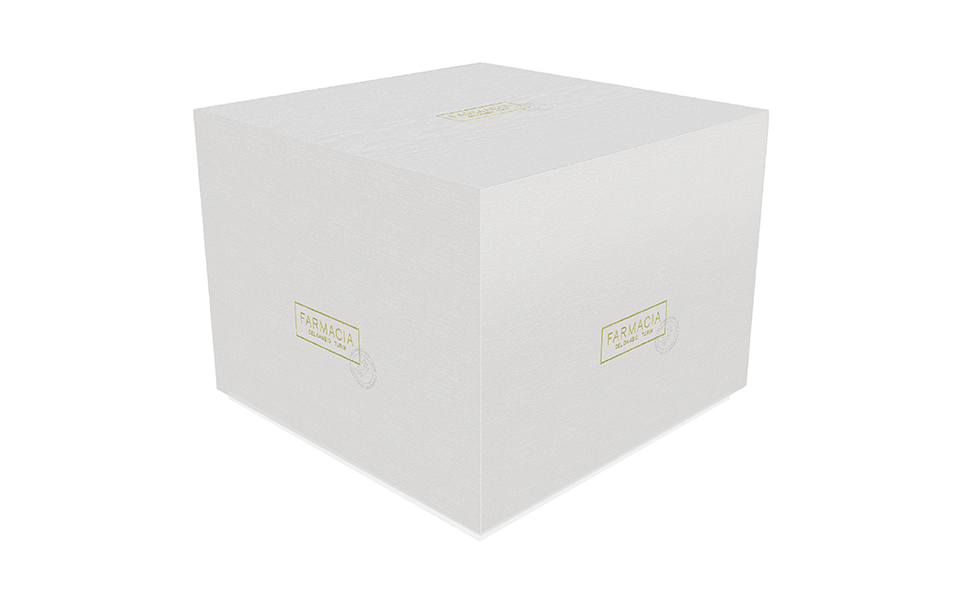 Scatola rigida minimal per packaging Farmacia Del Cambio cartotecnica