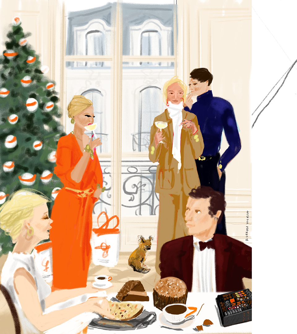 Illustrazione indoor della Christmas Collection 2024 con tavola natalizia imbandita