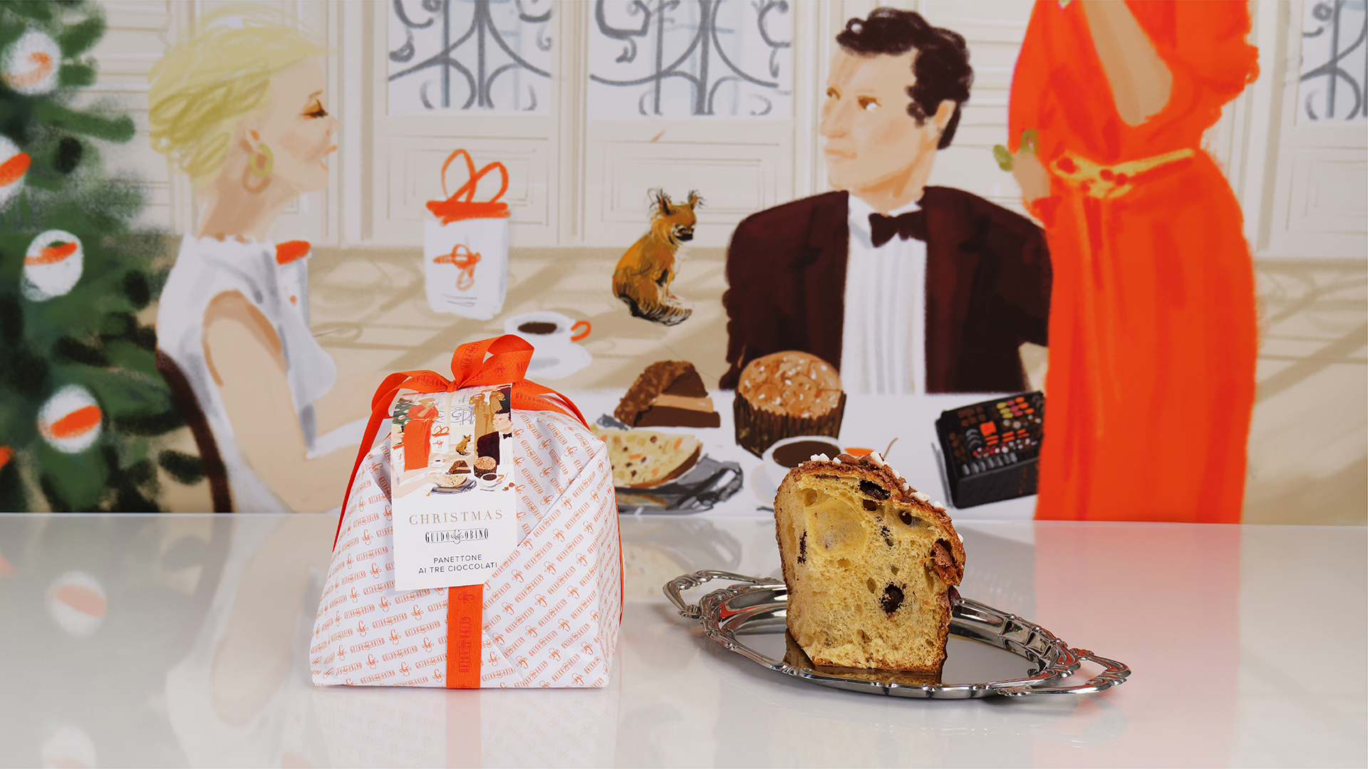 Panettone Christmas Collection 2024 con incarto personalizzato e decorazioni natalizie