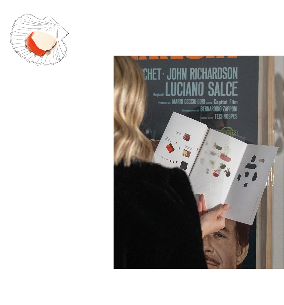 Dettaglio del linguaggio illustrato applicato al menù gastronomico