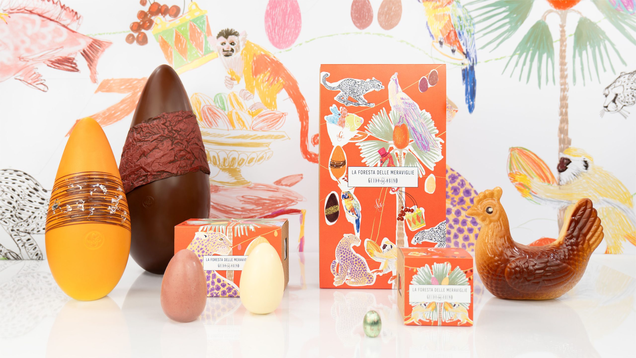 Packaging Easter 2025 con uova e illustrazioni “Foresta delle Meraviglie”