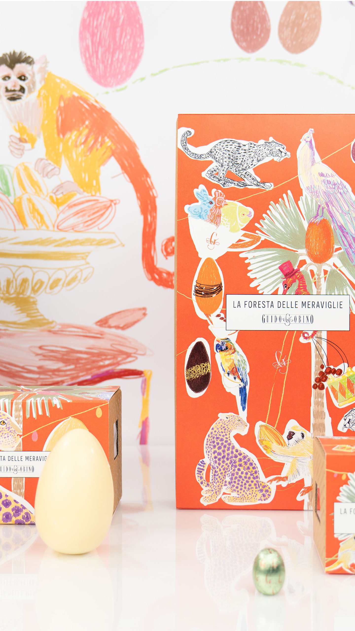Selezione prodotti Guido Gobino Easter 2025 con illustrazioni dedicate