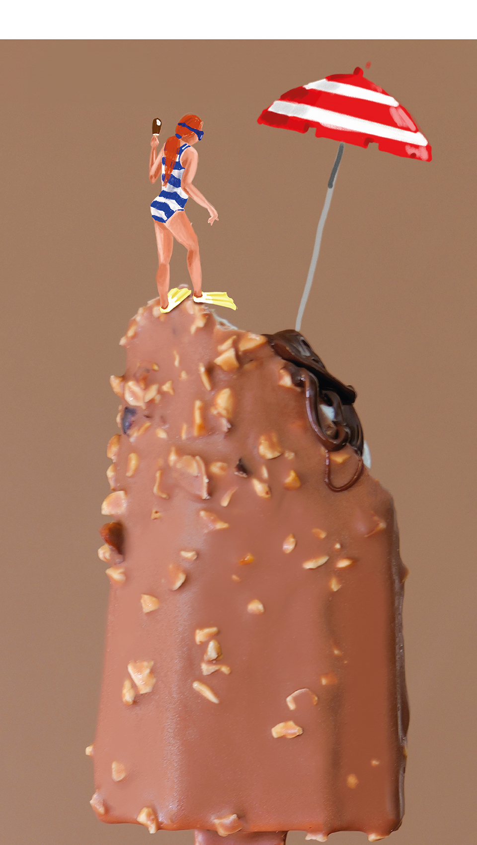 Stik al cioccolato con micro narrazione illustrata