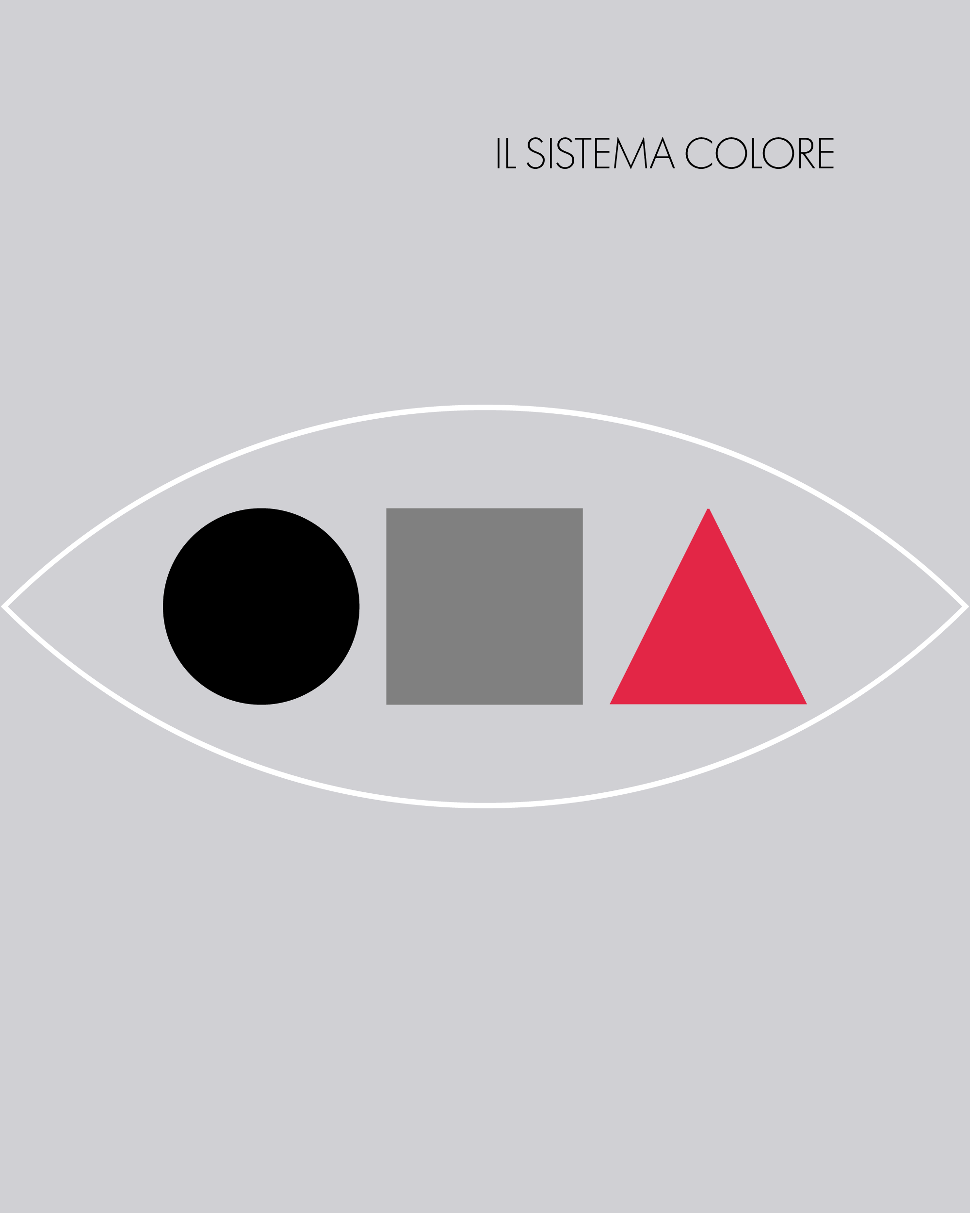 Palette della brand identity del convegno con occhio grafico, nero, grigio argilla e rosso primario-mobile